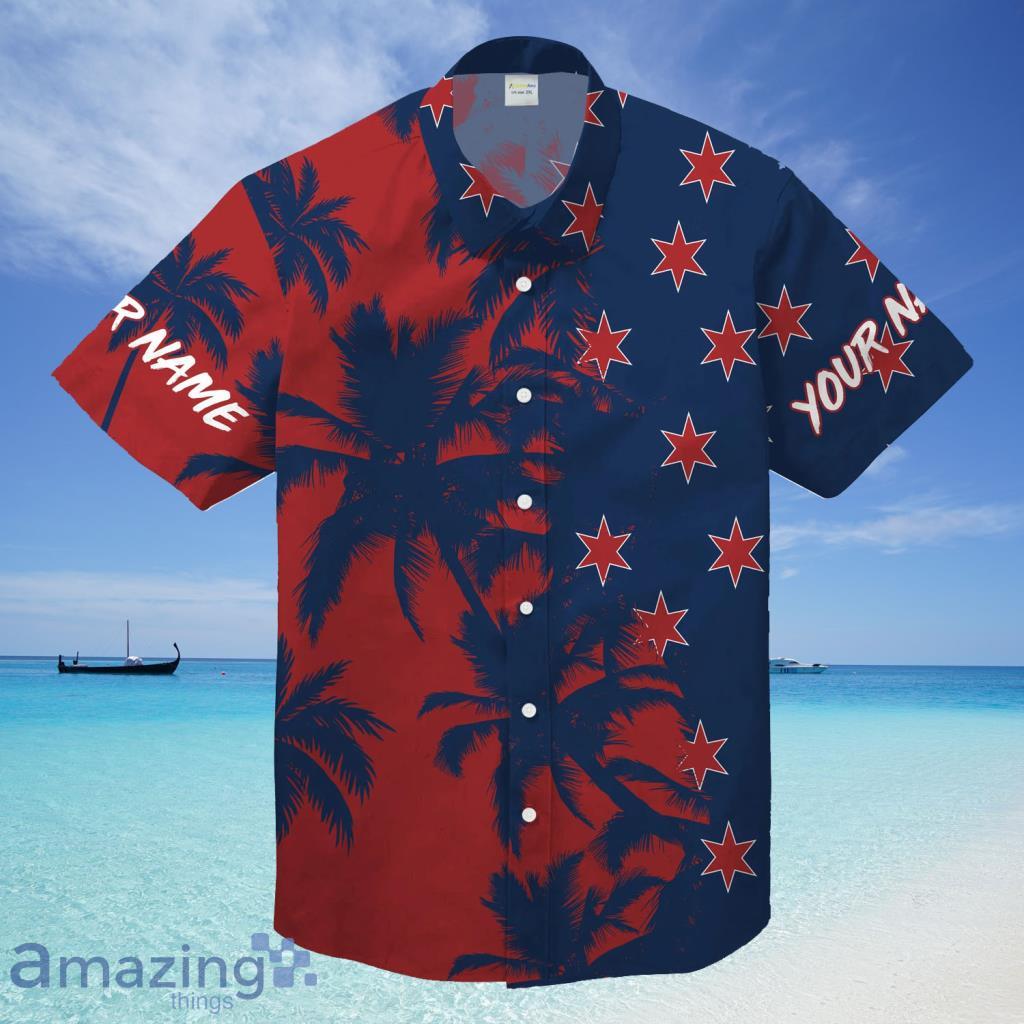 Personalized Tropical Tree Chicago Unisex Hawaiian Shirt - Personalized Tropical Tree Chicago Unisex Hawaiian Shirt
