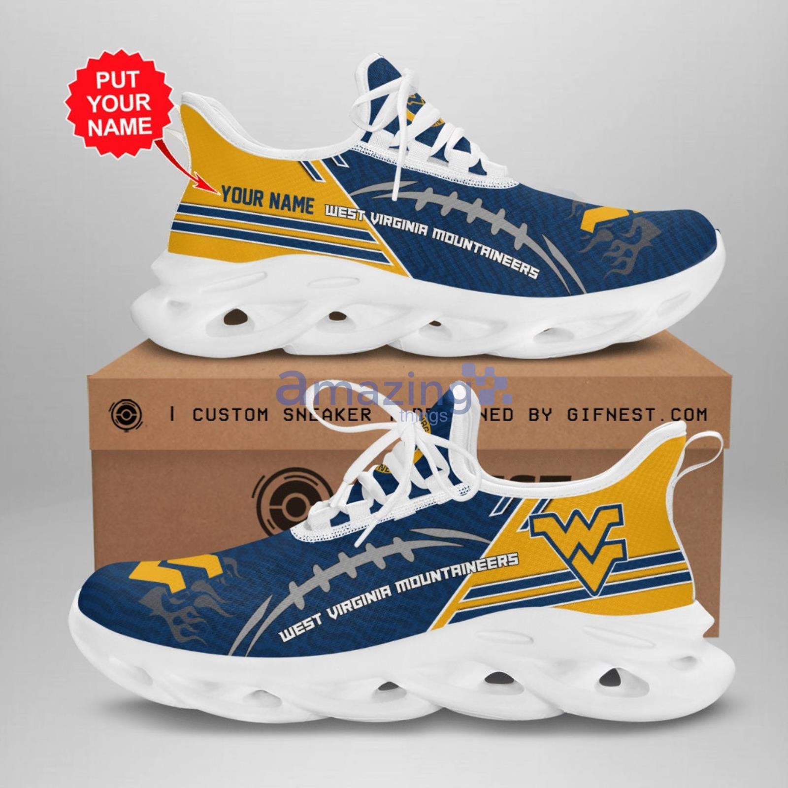 Personalized West Virginia Mountaineers Max Soul Shoes For Fan Custom Name Product Photo 1