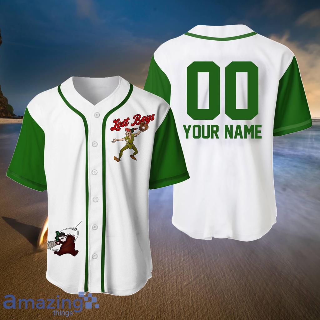 Peter Pan Lost Boys White Green Disney Baseball Jerseys  For Men And Women - Peter Pan Lost Boys White Green Disney Baseball Jerseys  For Men And Women
