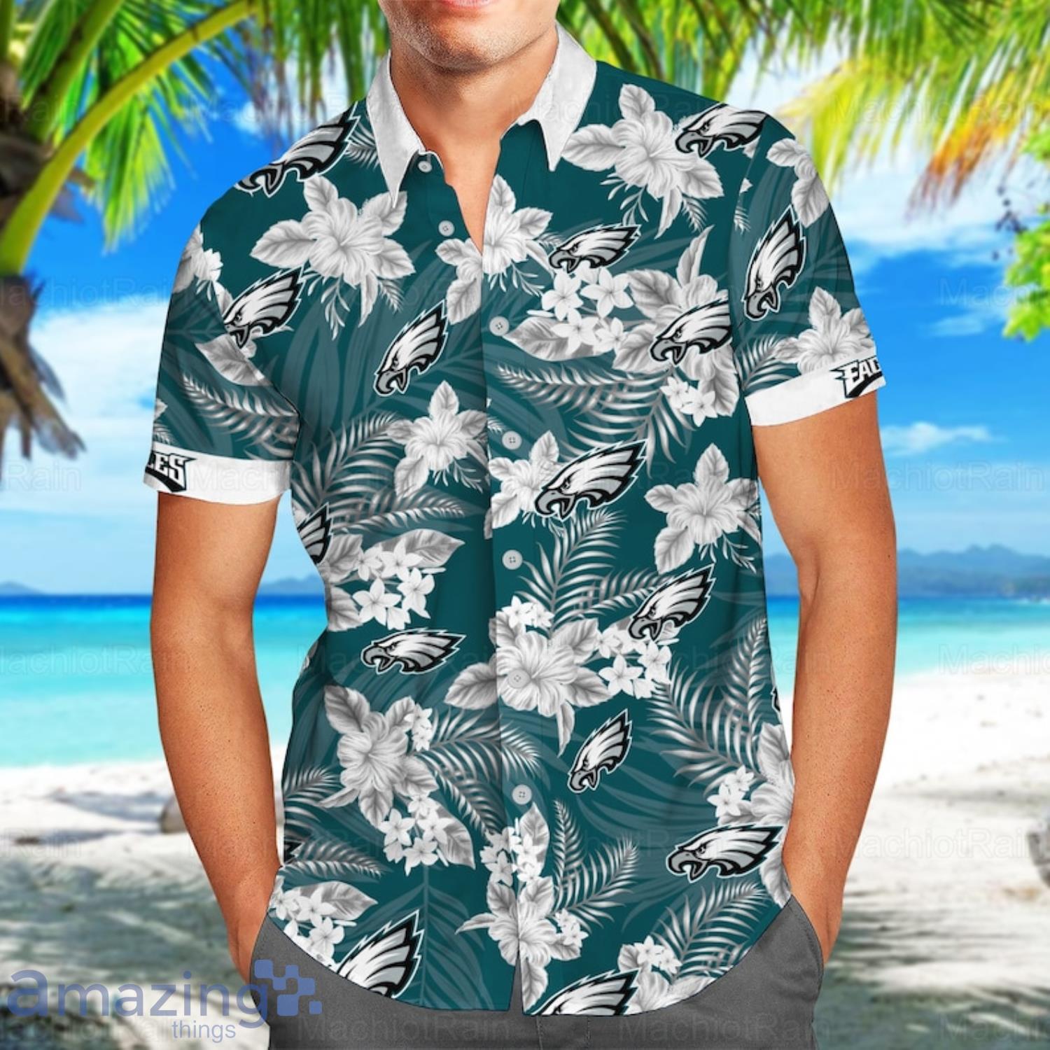 Philadelphia Aloha Tropical Flower Pattern Hawaiian Shirt image Philadelphia Aloha Tropical Flower Pattern Hawaiian Shirt Product Photo 2