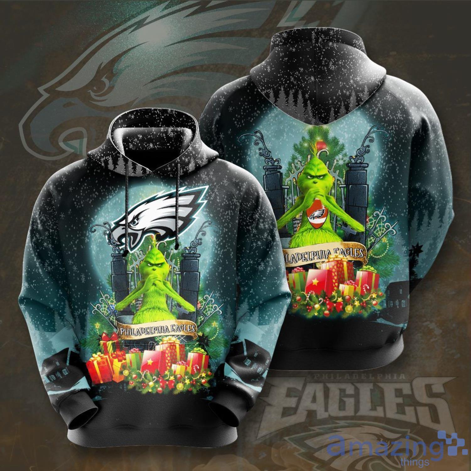 Philadelphia Eagles Grinch Christmas 3D Hoodie