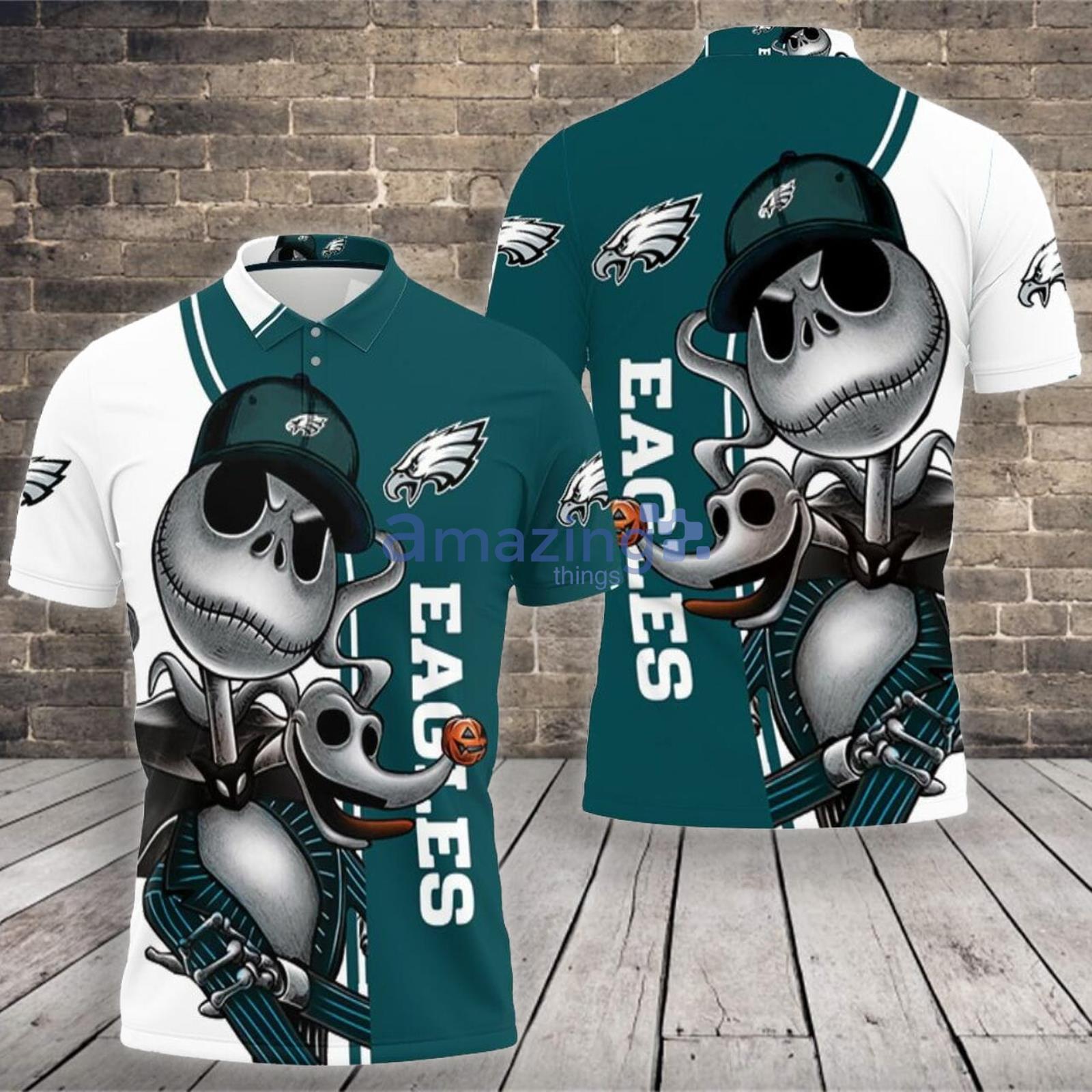 Art Philadelphia Eagles Nfl Fans Skull Polo Shirts - Peto Rugs