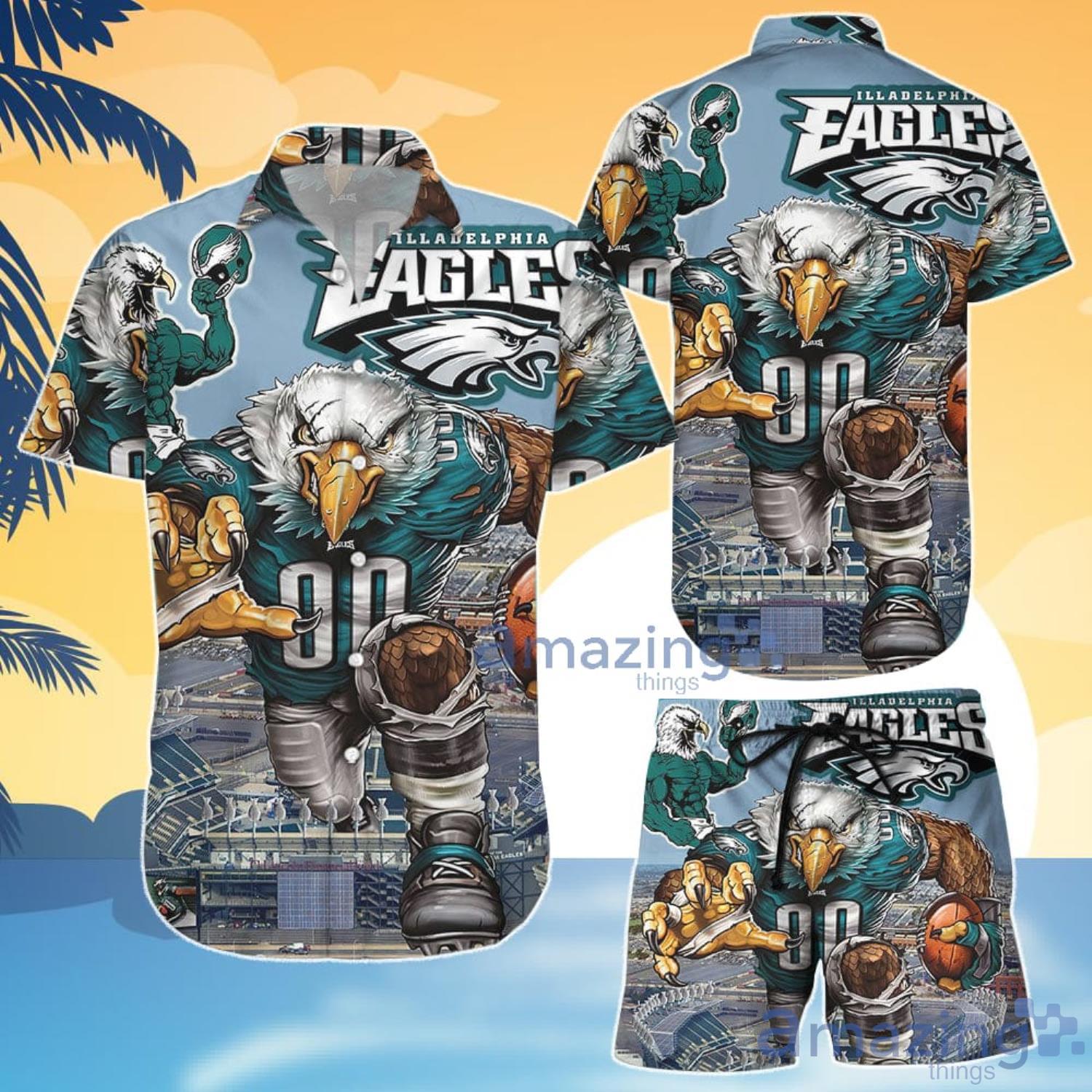 Philadelphia Eagles Logo Hawaiian Shirt And Shorts Gift For Summer Product Photo 1