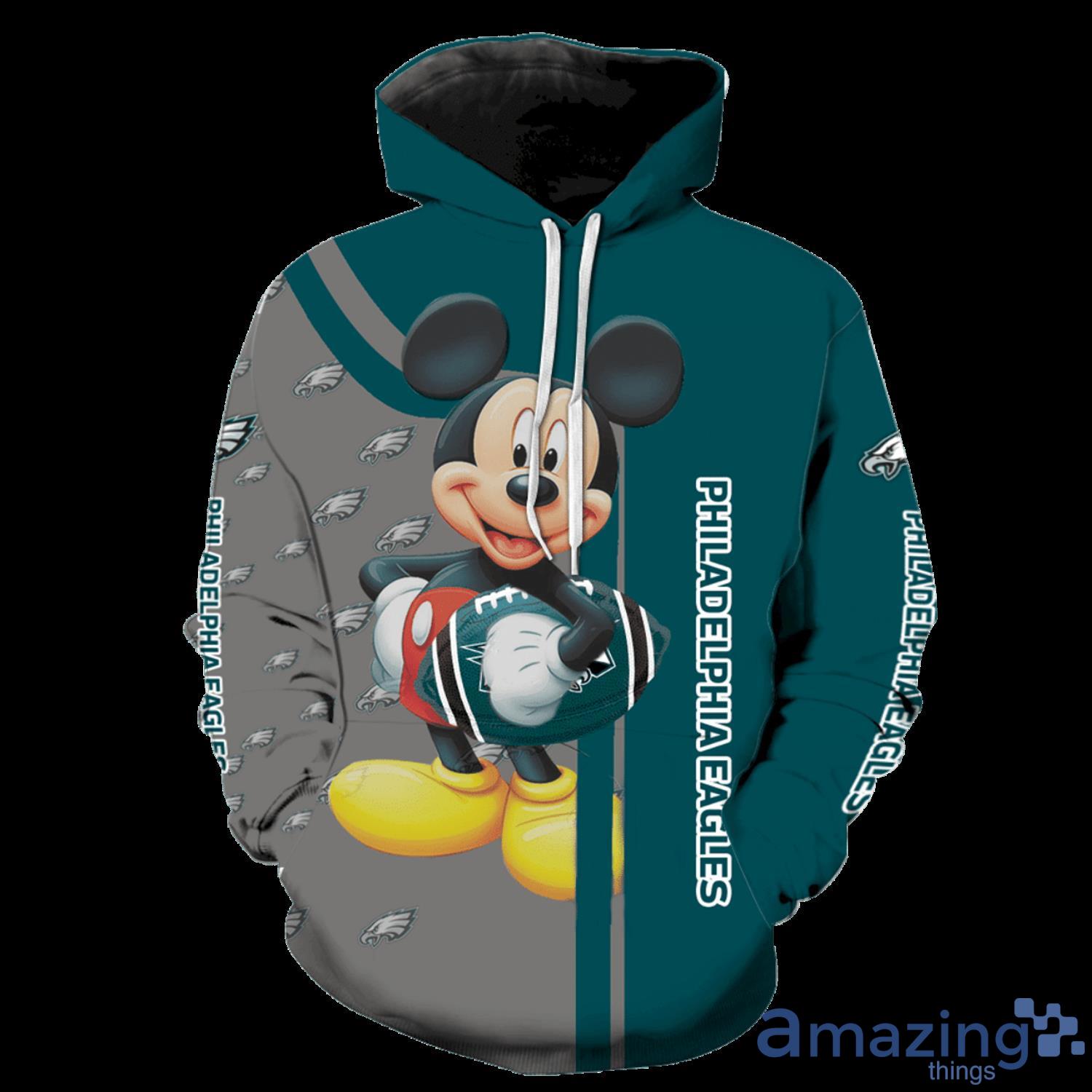 Philadelphia Eagles Mickey Mouse All Over Print Cute Mickey 3D Hoodie