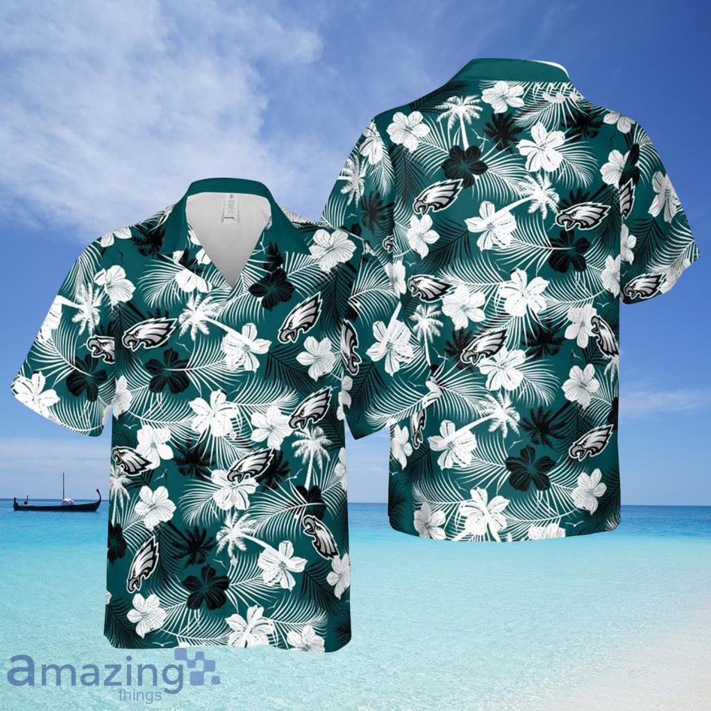 Philadelphia Eagles Short Sleeve Button Up Tropical Aloha Hawaiian