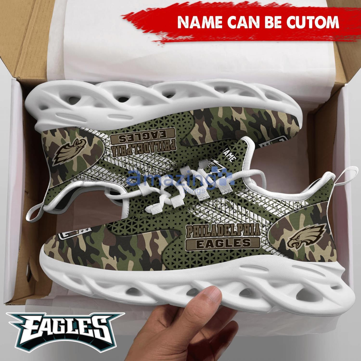 Philadelphia Eagles NFL Fans Camo Style Custom Name Max Soul Shoes Running Sneaker image Philadelphia Eagles NFL Fans Camo Style Custom Name Max Soul Shoes Running Sneaker Product Photo 3