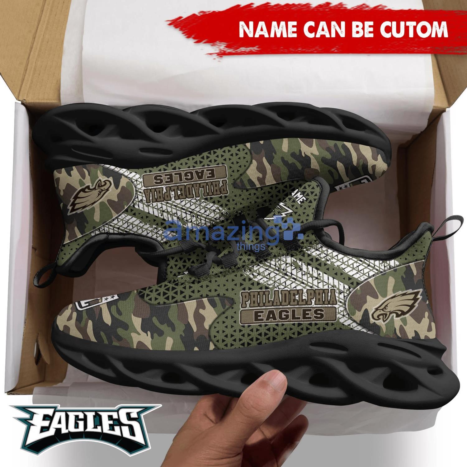 Custom Name Philadelphia Eagles NFL Monster Sport Logo Air Cushion Sports  Shoes - Banantees