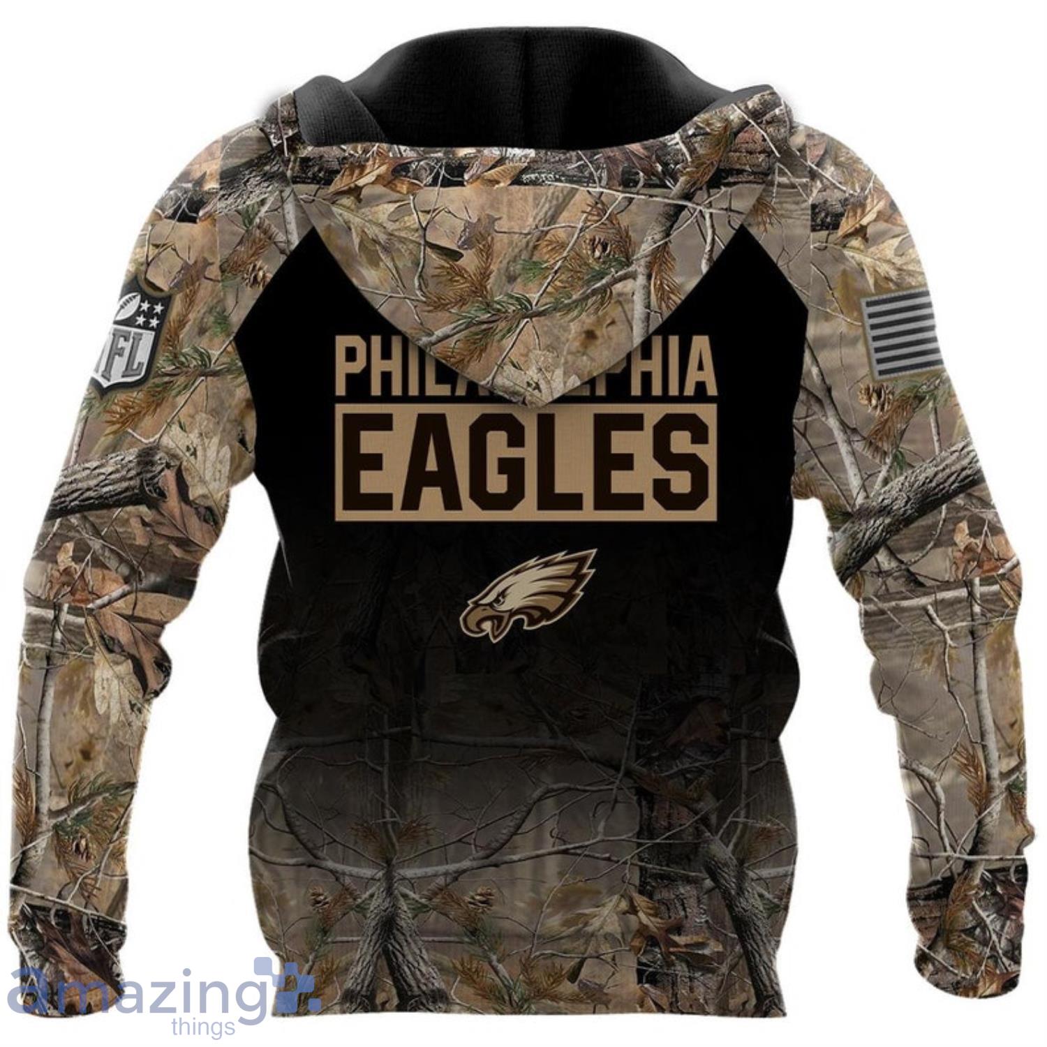 Philadelphia Eagles -Personalized Name Hunting Camo Style-3D Hoodie