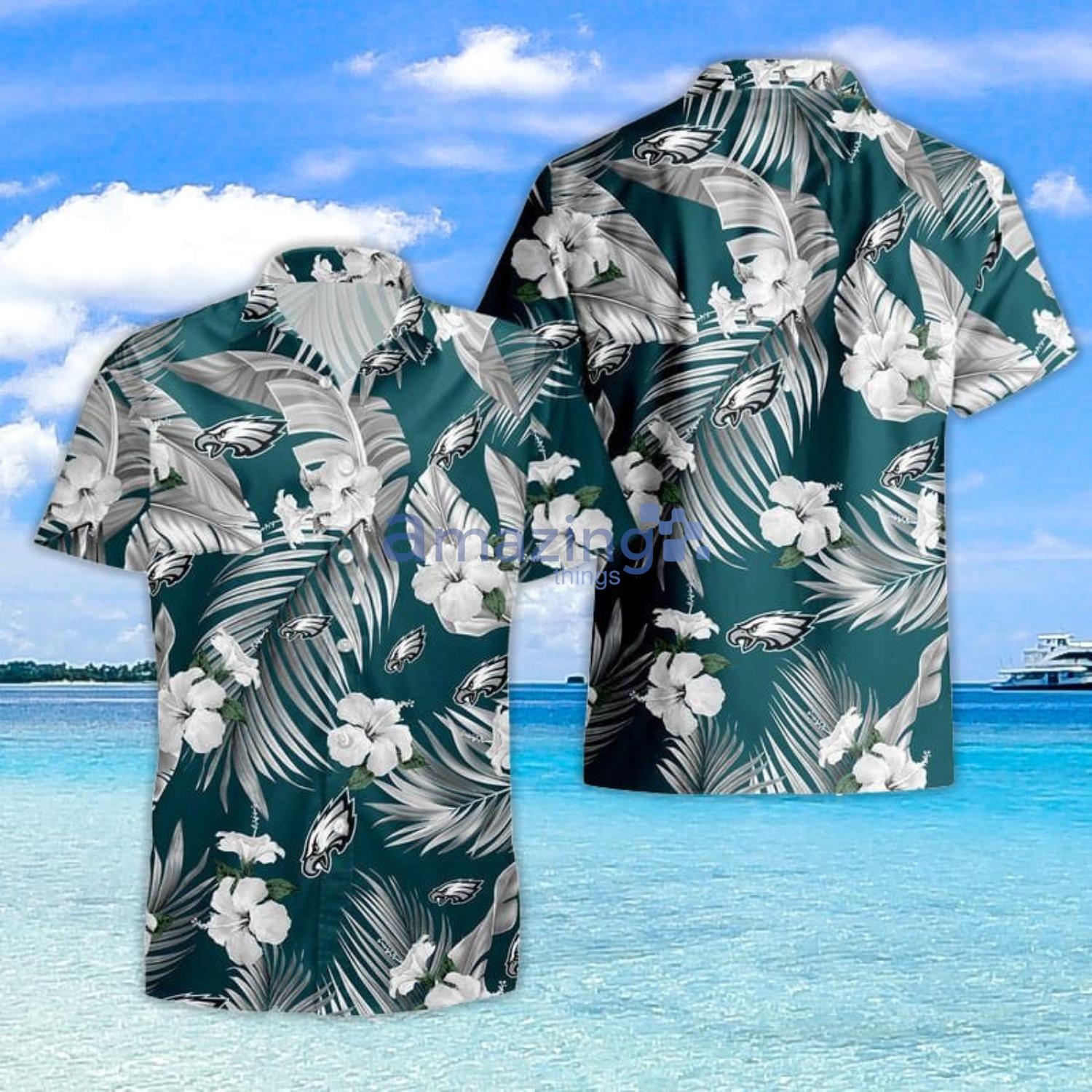 Philadelphia Eagles Tropical Flowers For Fans Hawaiian Shirt and Short Product Photo 1