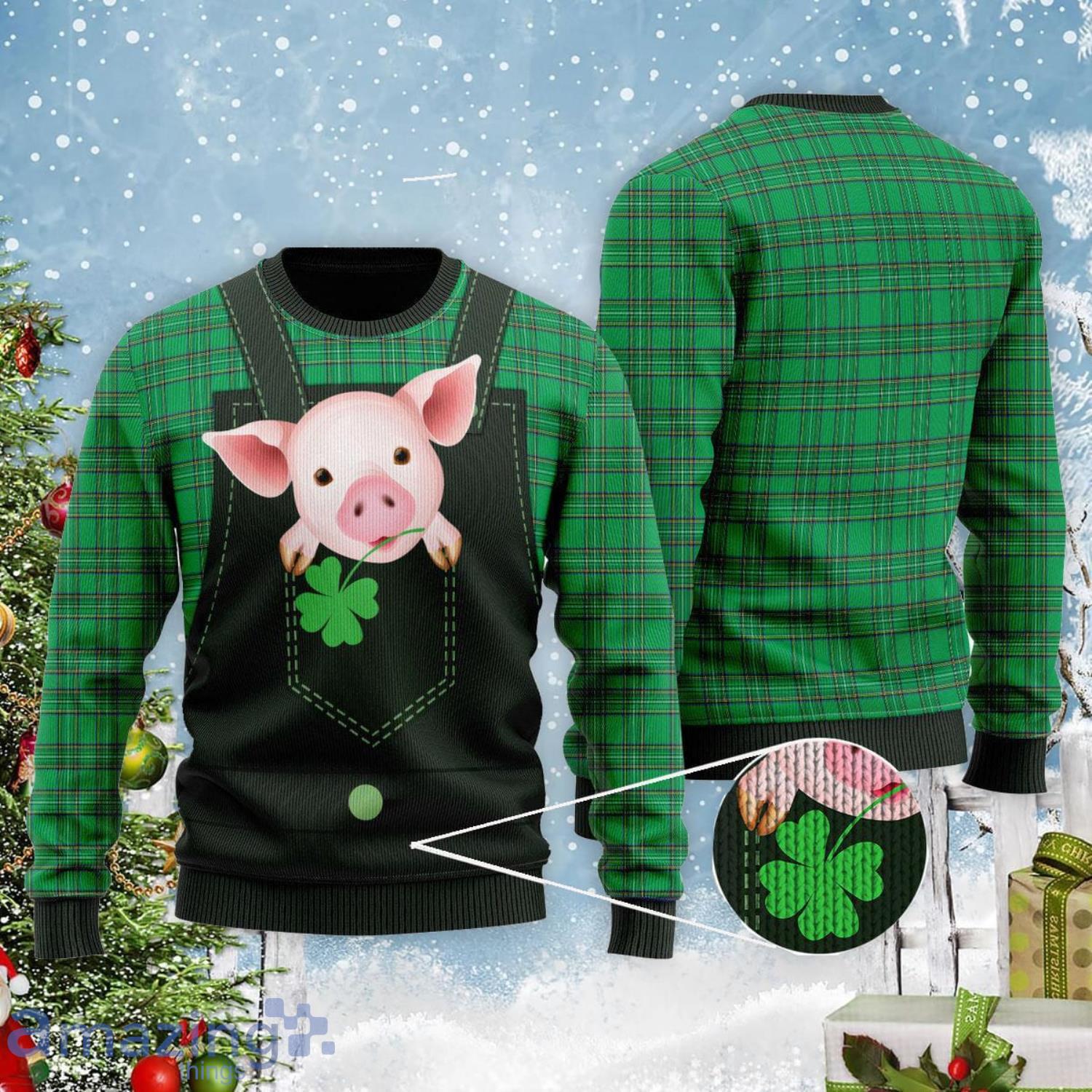 Pig Farm St Patricks Day Ugly Christmas Sweater Cute Gift For Holiday Product Photo 1