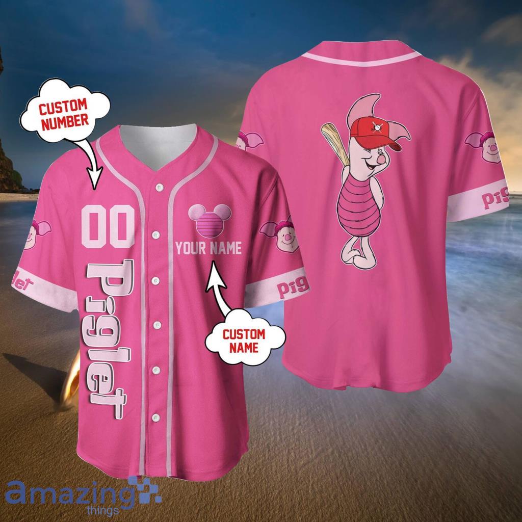 Cute Piglet Winnie The Pooh Pink Disney Baseball Jerseys For Men And Women