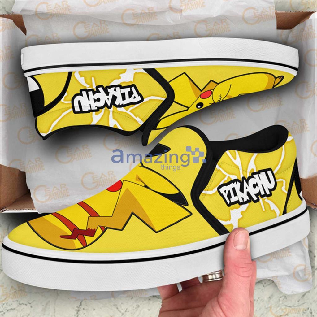 Pikachu Custom Pokemon Anime Slip On Sneakers Shoes - Pikachu Custom Pokemon Anime Slip On Sneakers Shoes