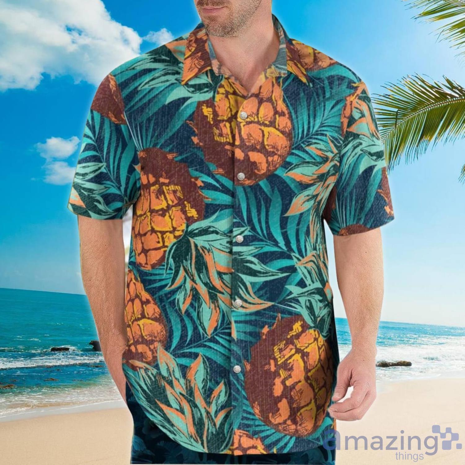 Vintage Pineapple Beach Hawaiian Shirt for Men & Women, Couples Matching, Funny Friends & Family Aloha Shirt Gifts (Plus Size Available)