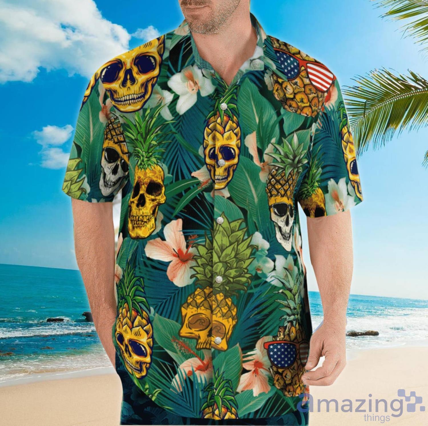 Pineapple Skulls Aloha Happy Summer Hawaiian Shirt For Men And Women