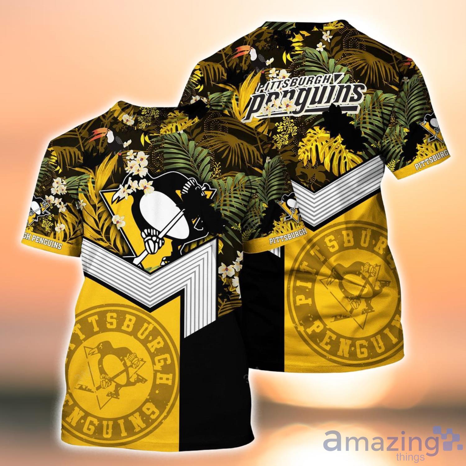 The best selling] Pittsburgh Penguins NHL Floral All Over Printed 3D  Hawaiian Shirt