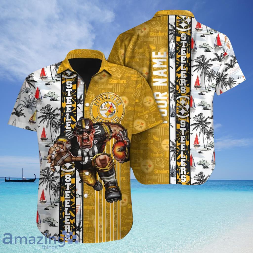 Pittsburgh Steelers Custom Name NFL Hawaiian Shirt For Fans - Pittsburgh Steelers Custom Name NFL Hawaiian Shirt For Fans