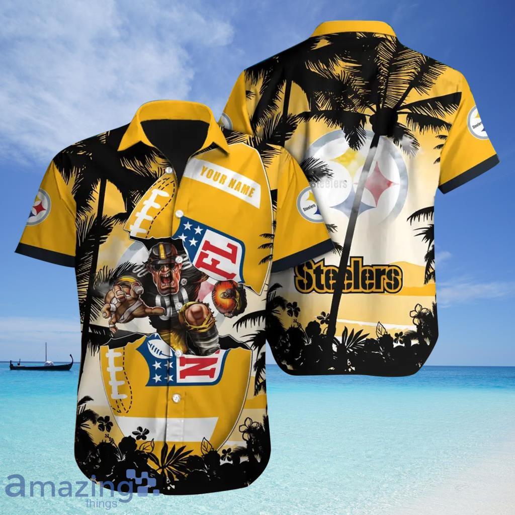 Pittsburgh Steelers NFL Aloha Custom Name Hawaiian Shirt For Fans - Pittsburgh Steelers NFL Aloha Custom Name Hawaiian Shirt For Fans