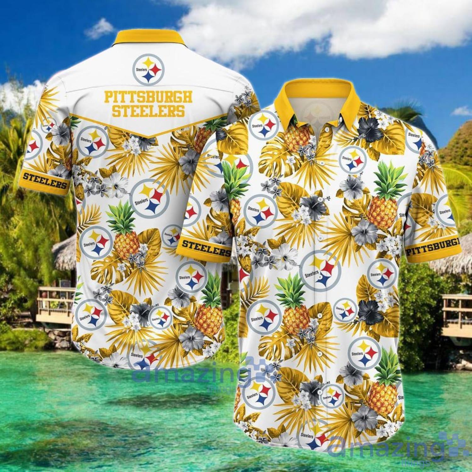 NFL Pittsburgh Steelers Hawaiian Shirts Sleeve Button Up Tropical