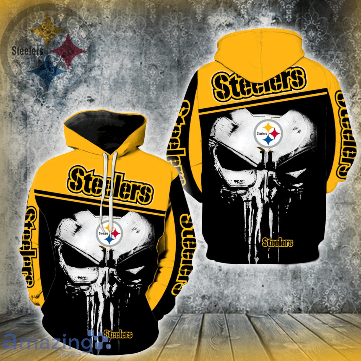 Pittsburgh Steelers Punisher Over Print 3D Hoodie For Men And Women