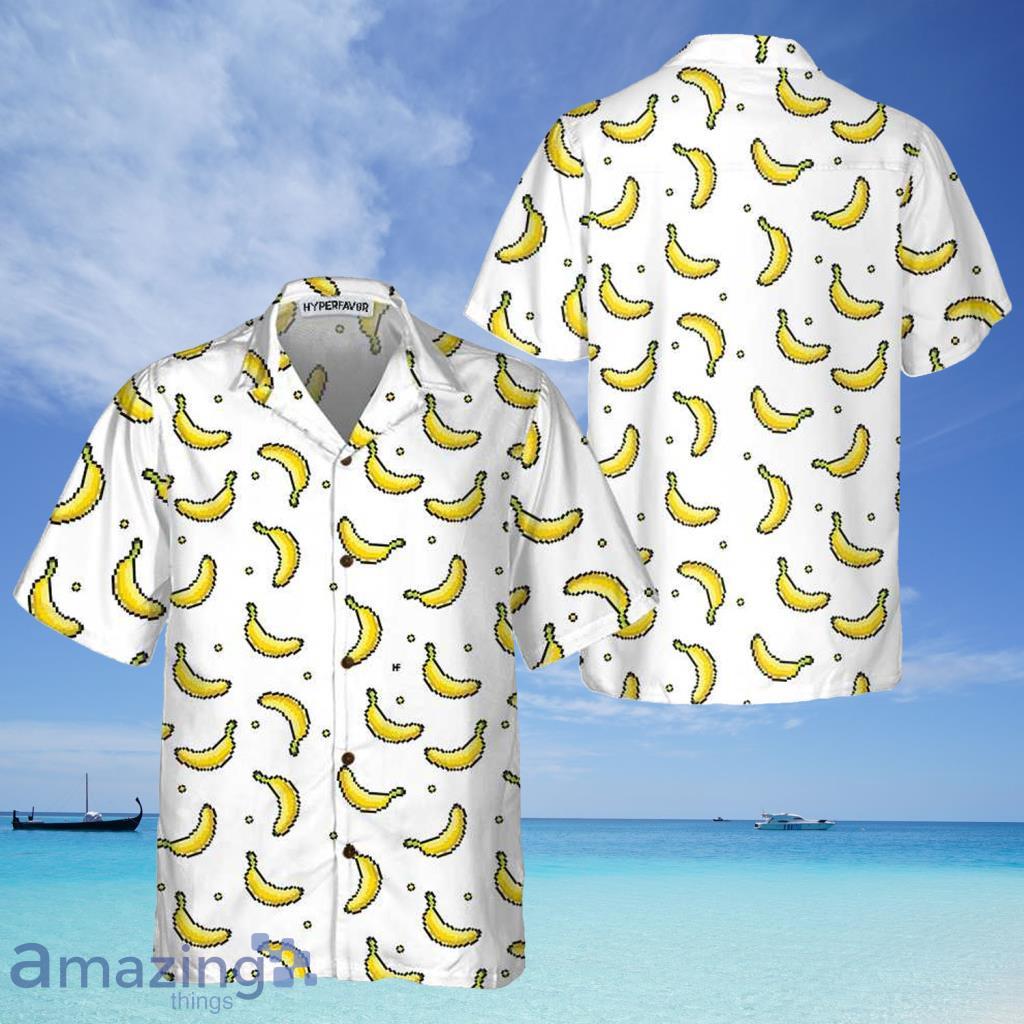 Pixel Banana Pattern Hawaiian Shirt For Men And Women - Pixel Banana Pattern Hawaiian Shirt For Men And Women