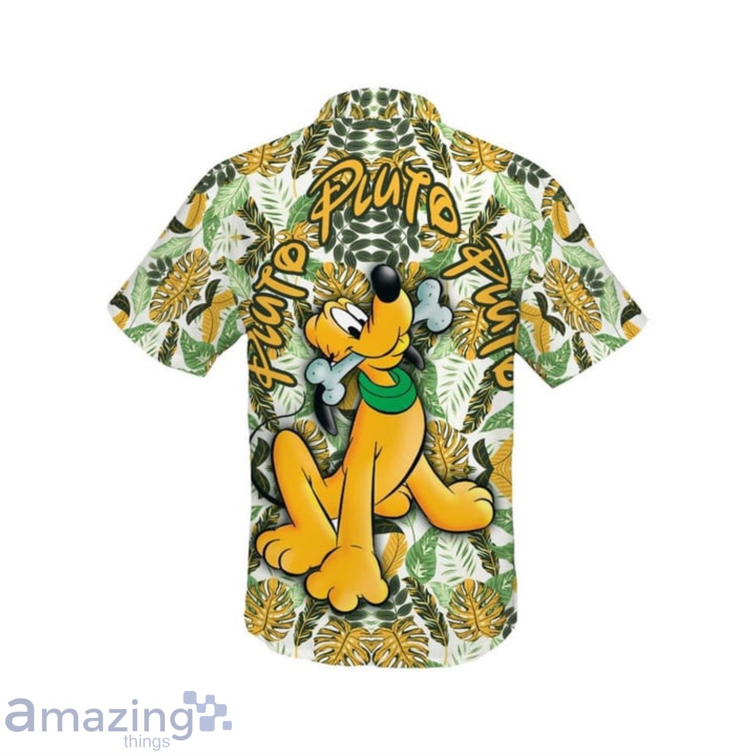Pluto Dog Disney Tropical Green Leaves Hawaiian Shirt For Men And Women image Pluto Dog Disney Tropical Green Leaves Hawaiian Shirt For Men And Women Product Photo 3