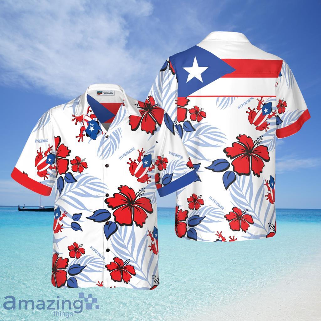 Puerto Rico Common Coquí Flag Hawaiian Shirt - Puerto Rico Common Coquí Flag Hawaiian Shirt