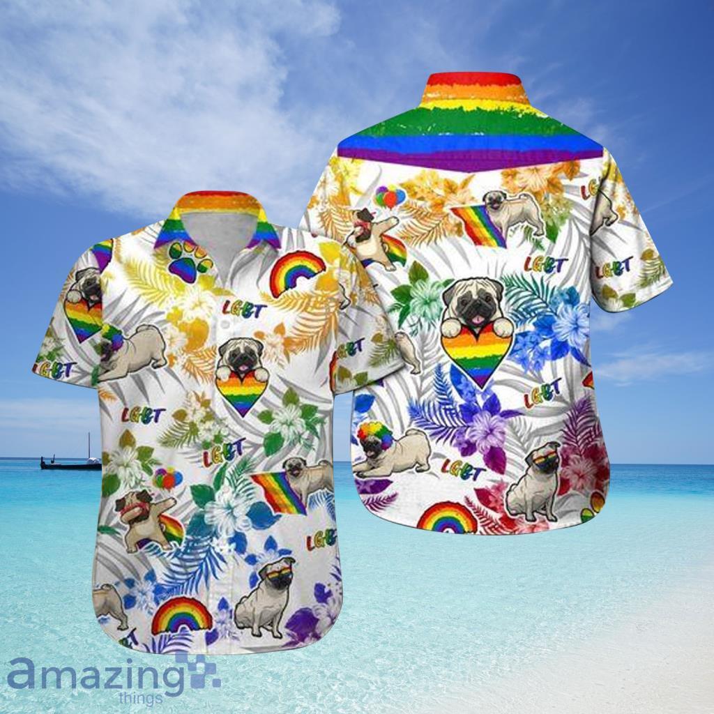 Pug LGBT Cute Dog Hawaiian Shirt For Men And Women - Pug LGBT Cute Dog Hawaiian Shirt For Men And Women