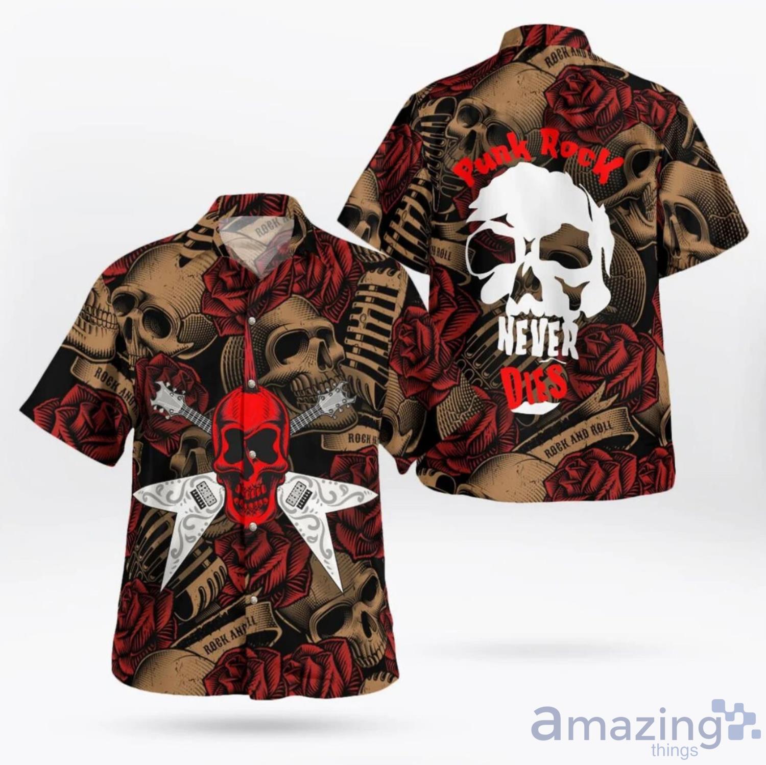 Punk Rock Never Dies Gothic Hawaiian Shirt For Men And Women