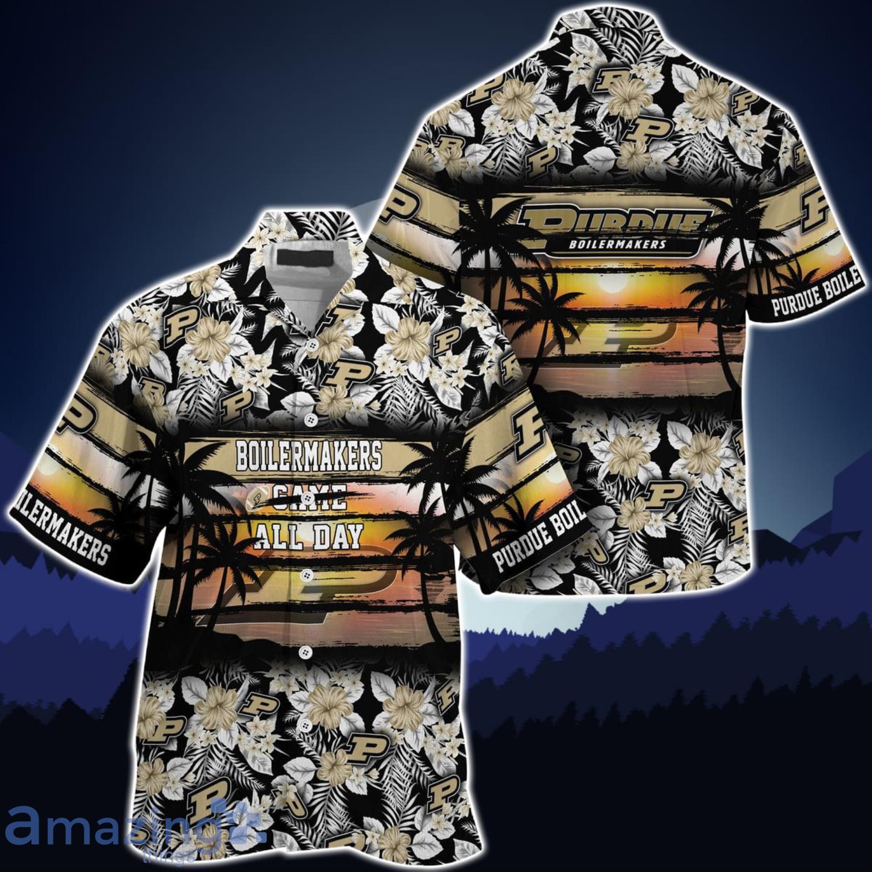 Purdue Boilermakers Came All Day Flower Hawaiian Shirt Product Photo 1