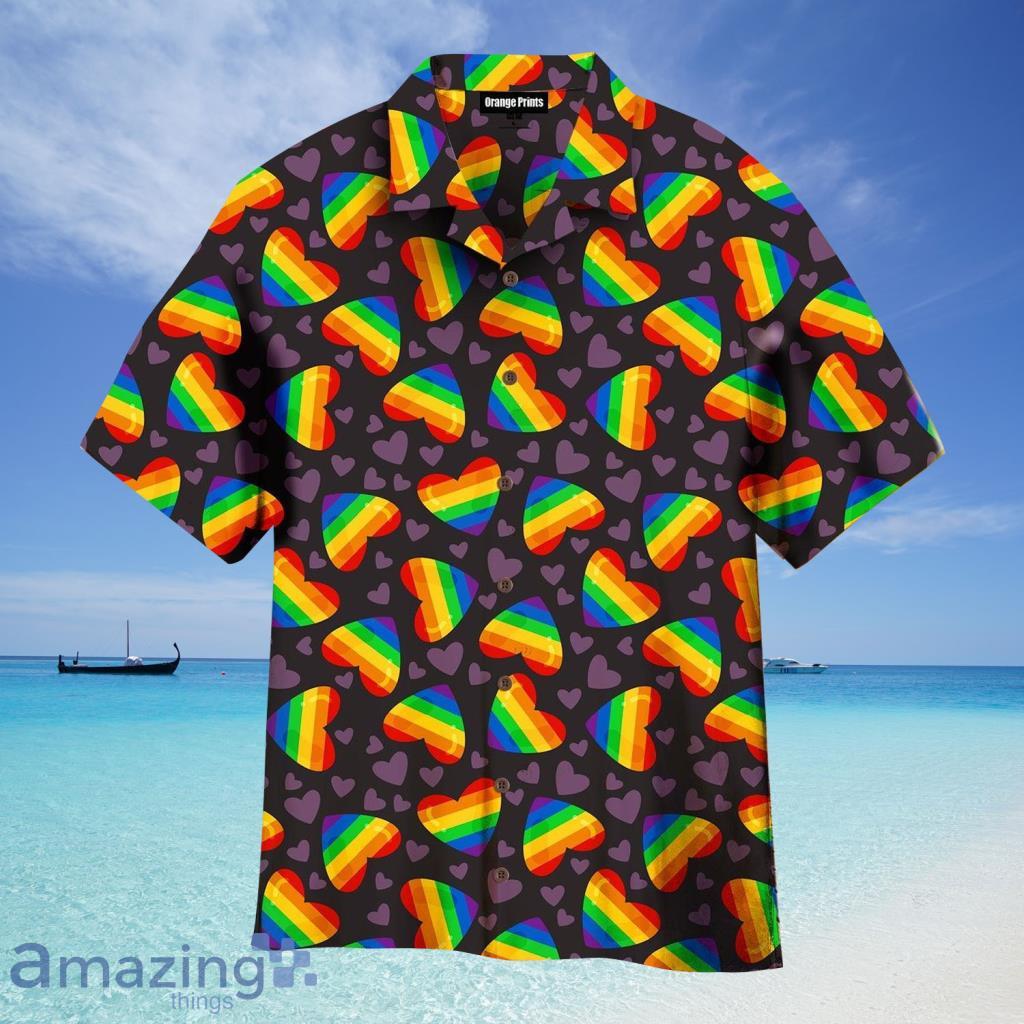 Rainbow Heart LGBT Hawaiian Shirt For Men And Women - Rainbow Heart LGBT Hawaiian Shirt For Men And Women