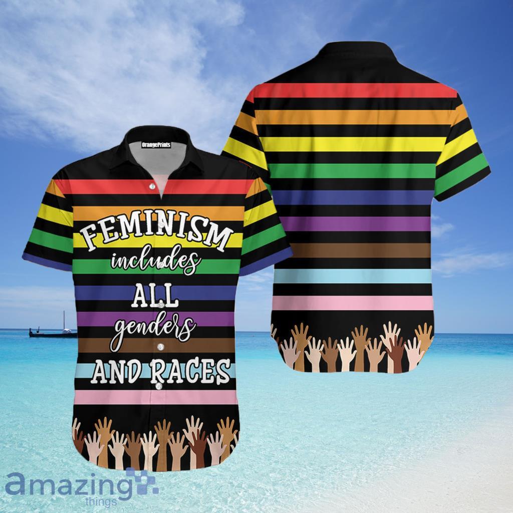 Rainbow LGBT Feminism Hawaiian Shirt For Men And Women - Rainbow LGBT Feminism Hawaiian Shirt For Men And Women