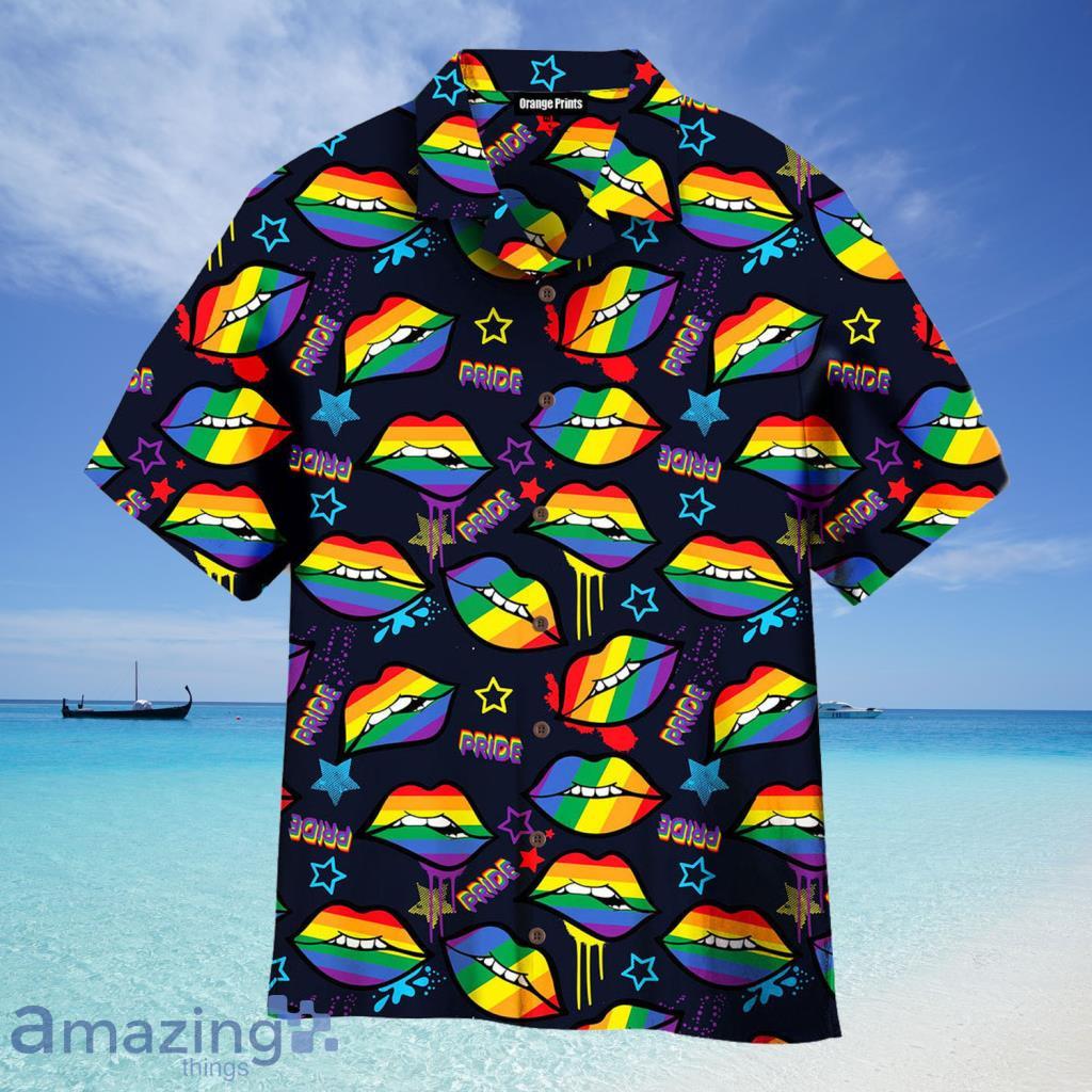 Rainbow Lips Gay LGBT Pattern Hawaiian Shirt For Men And Women - Rainbow Lips Gay LGBT Pattern Hawaiian Shirt For Men And Women