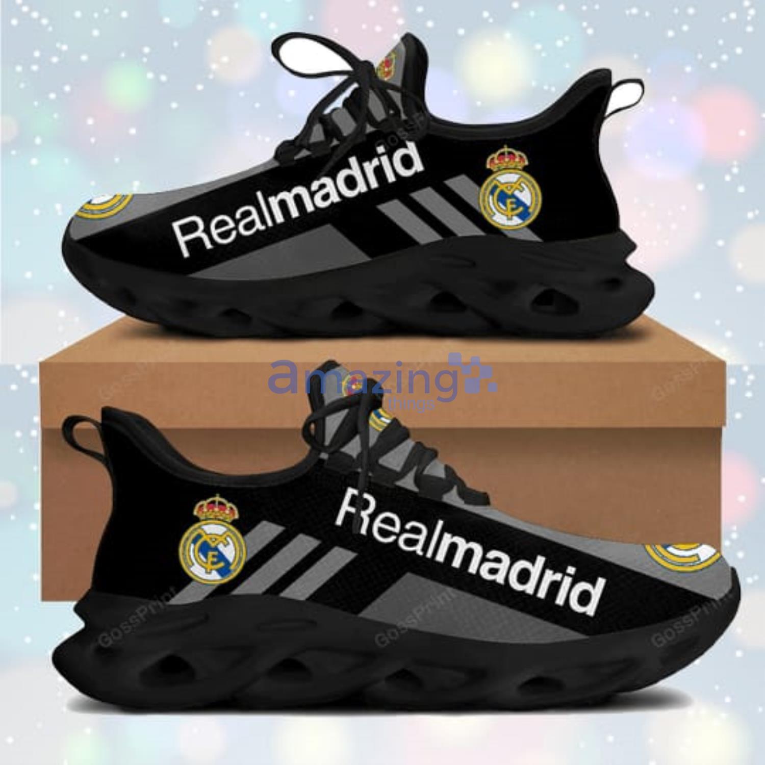 Real Madrid Grey Striped Max Soul sneaker Running Shoes For Men And Women Product Photo 1