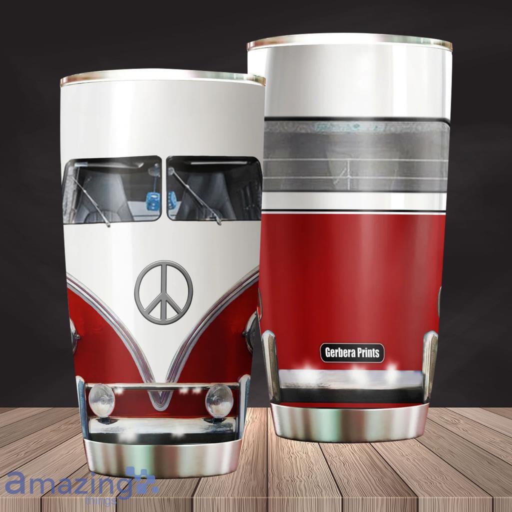 Red Hippie Bus Stainless Steel Tumbler - Red Hippie Bus Stainless Steel Tumbler
