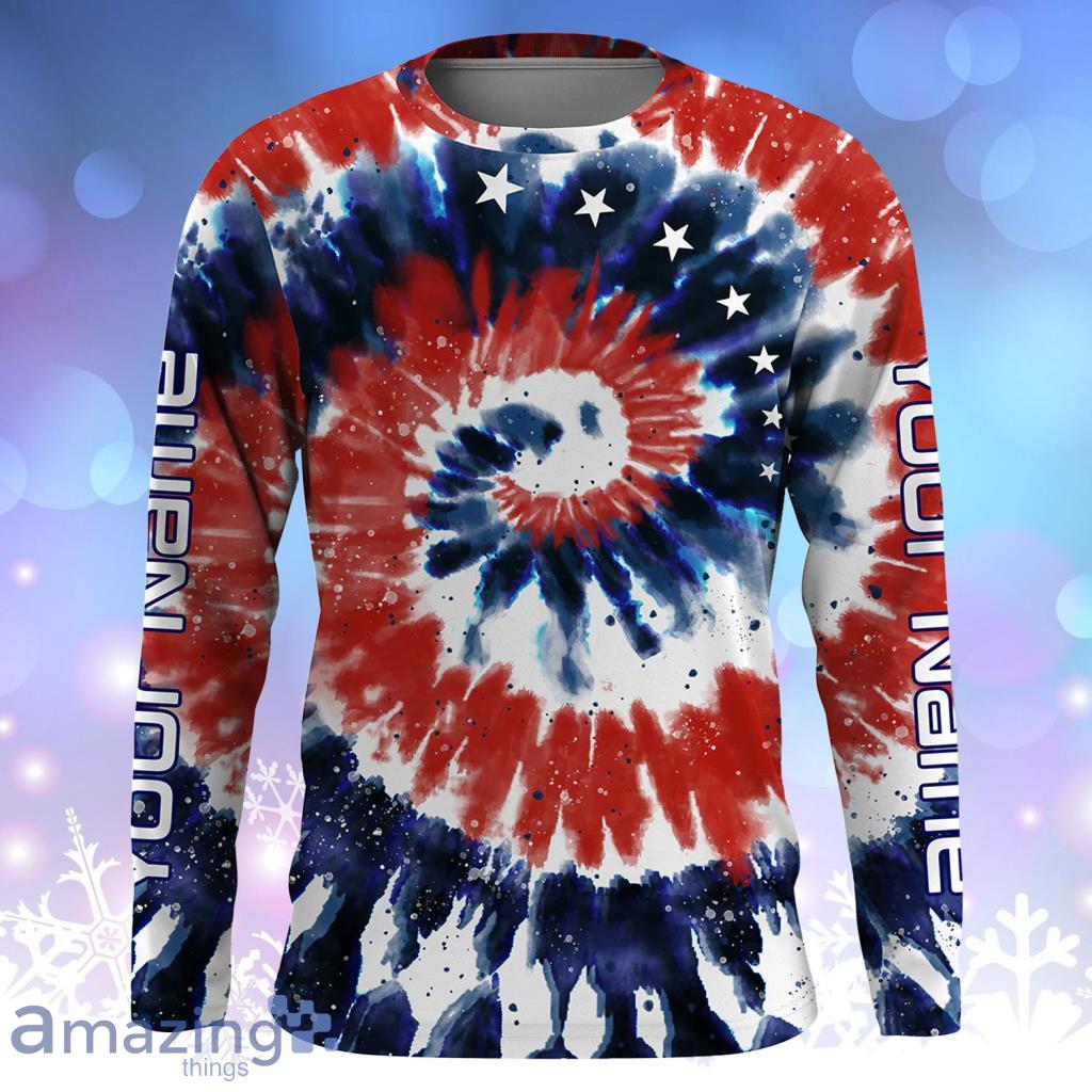 Red white and blue store tie dye shirt womens