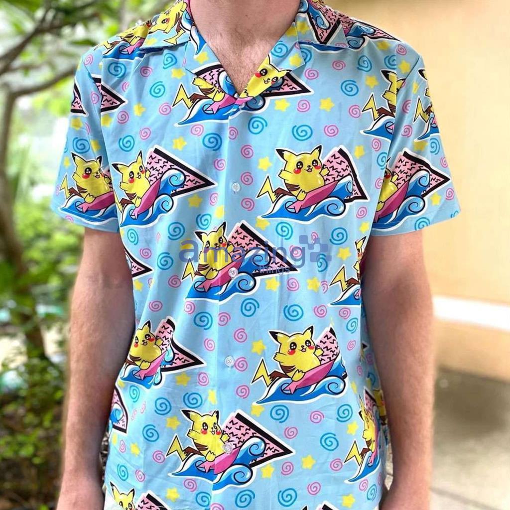 Pikachu Ghost Pokemon Hawaiian Shirt, Japanese Anime Birthday