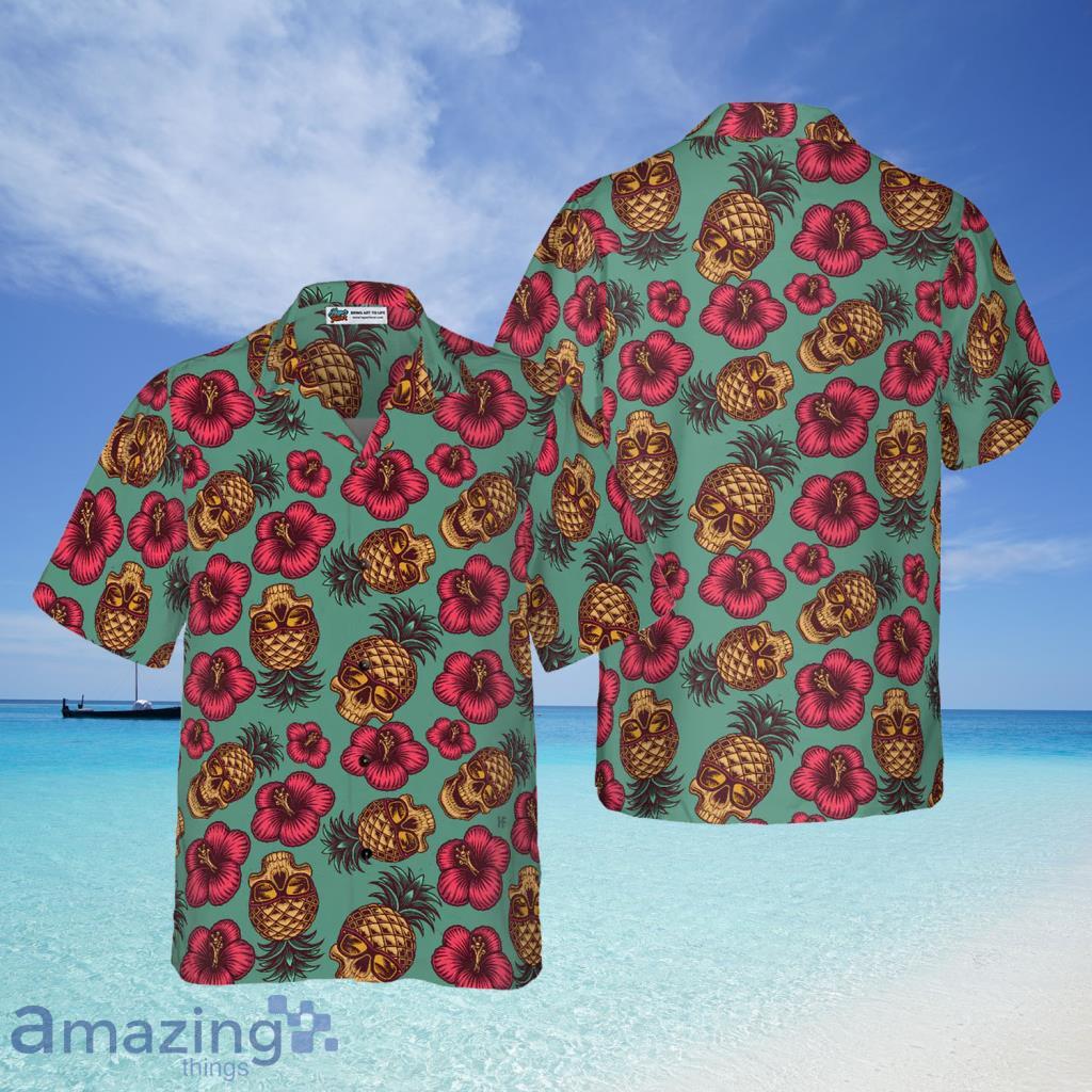 Retro Pineapple Skull Pattern Hawaiian Shirt For Men And Women - Retro Pineapple Skull Pattern Hawaiian Shirt For Men And Women