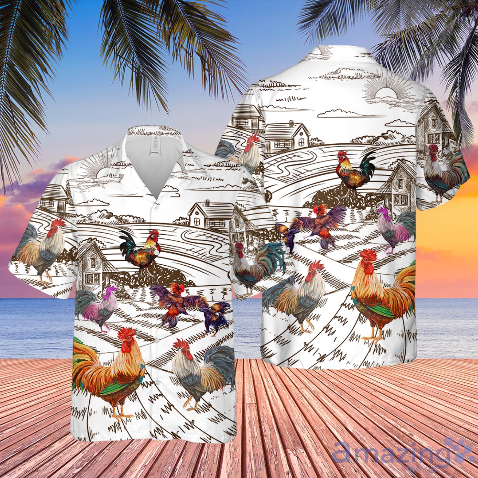 Rooster Chicken Aloha Hawaiian Shirts Product Photo 1