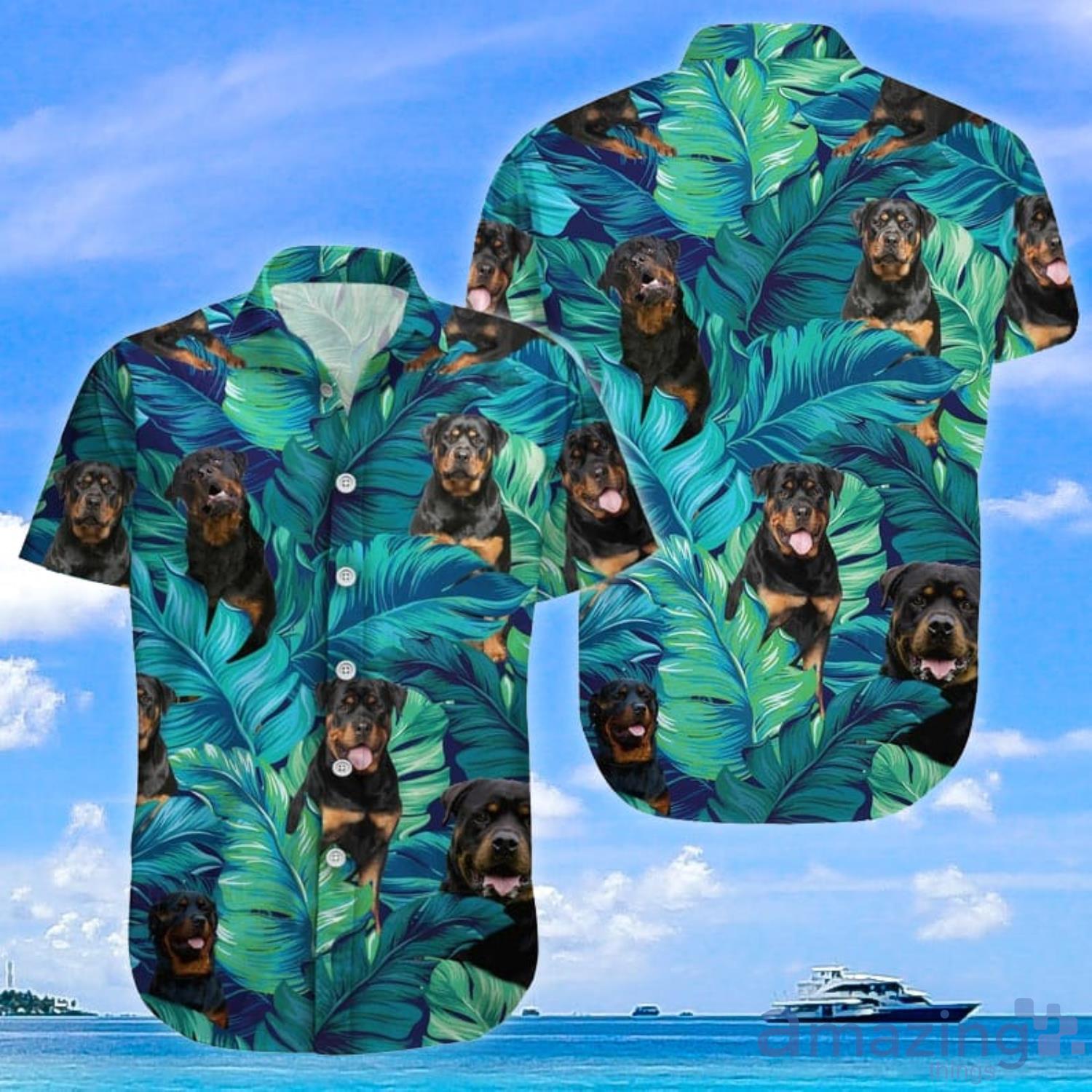 Rottweiler  Tropical Aloha Hawaiian Shirt And Short Product Photo 1