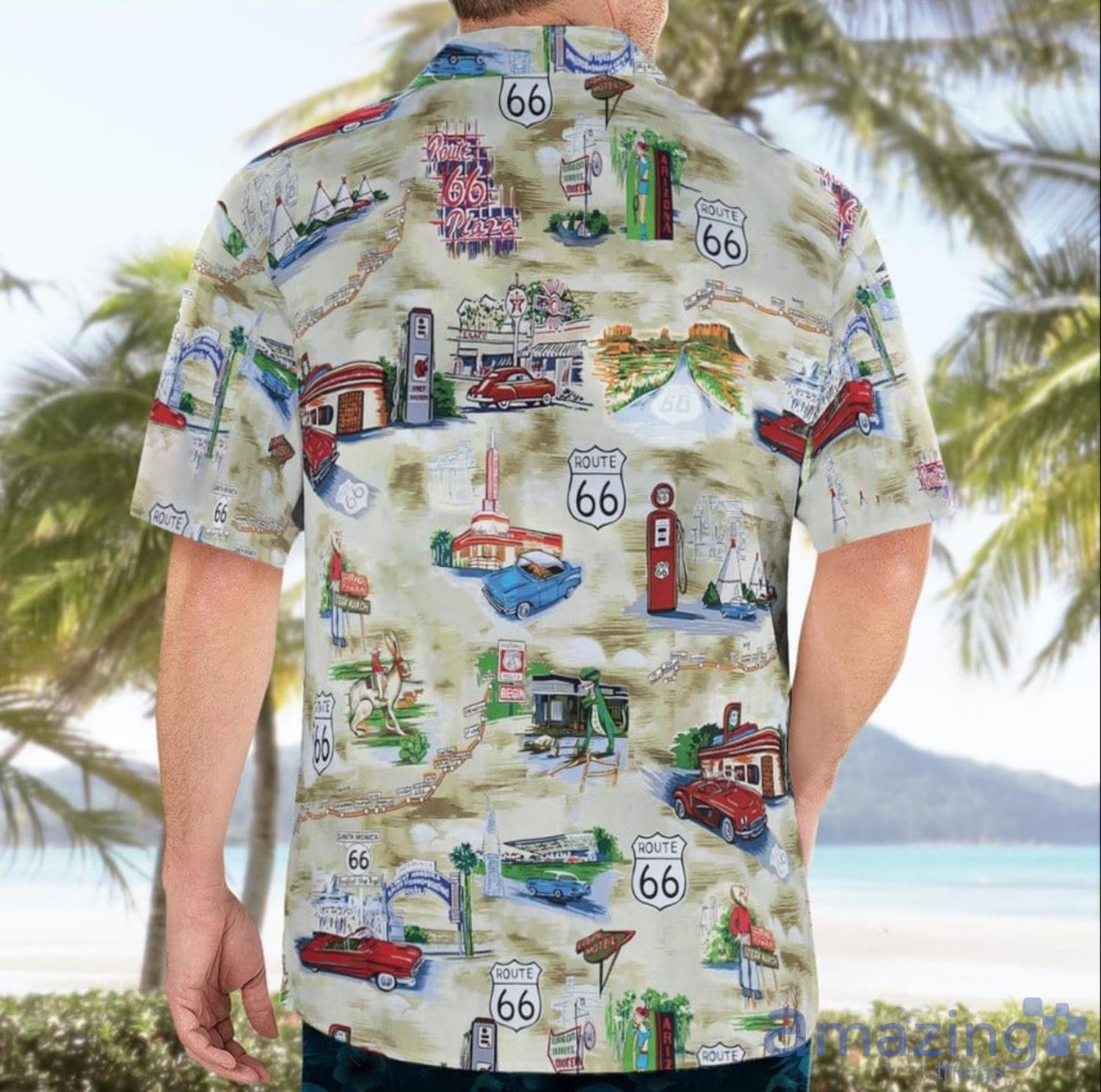 Route 66 Americana Aloha Happy Summer Hawaiian Shirt For Men And Women image Route 66 Americana Aloha Happy Summer Hawaiian Shirt For Men And Women Product Photo 2