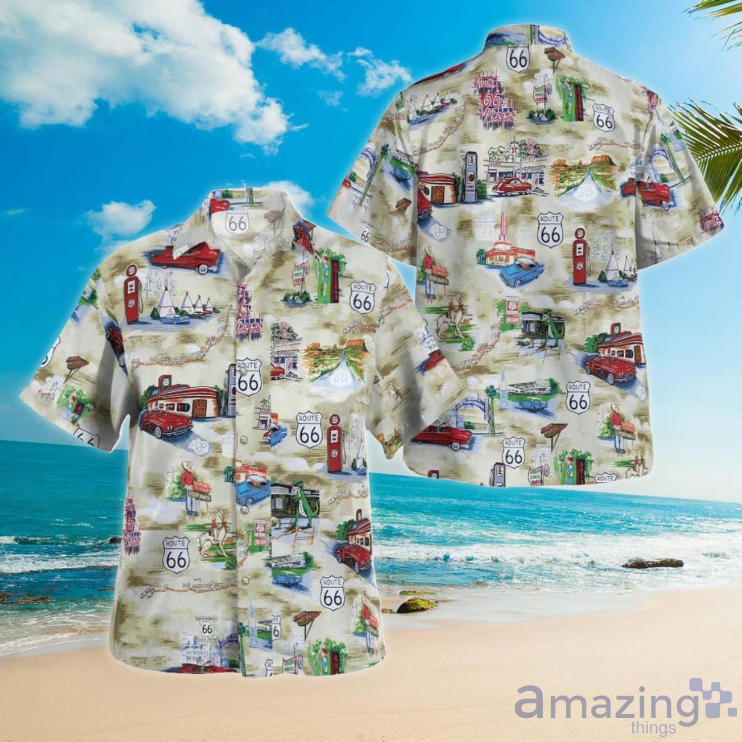 Route 66 Americana Aloha Happy Summer Hawaiian Shirt For Men And Women image Route 66 Americana Aloha Happy Summer Hawaiian Shirt For Men And Women Product Photo 3