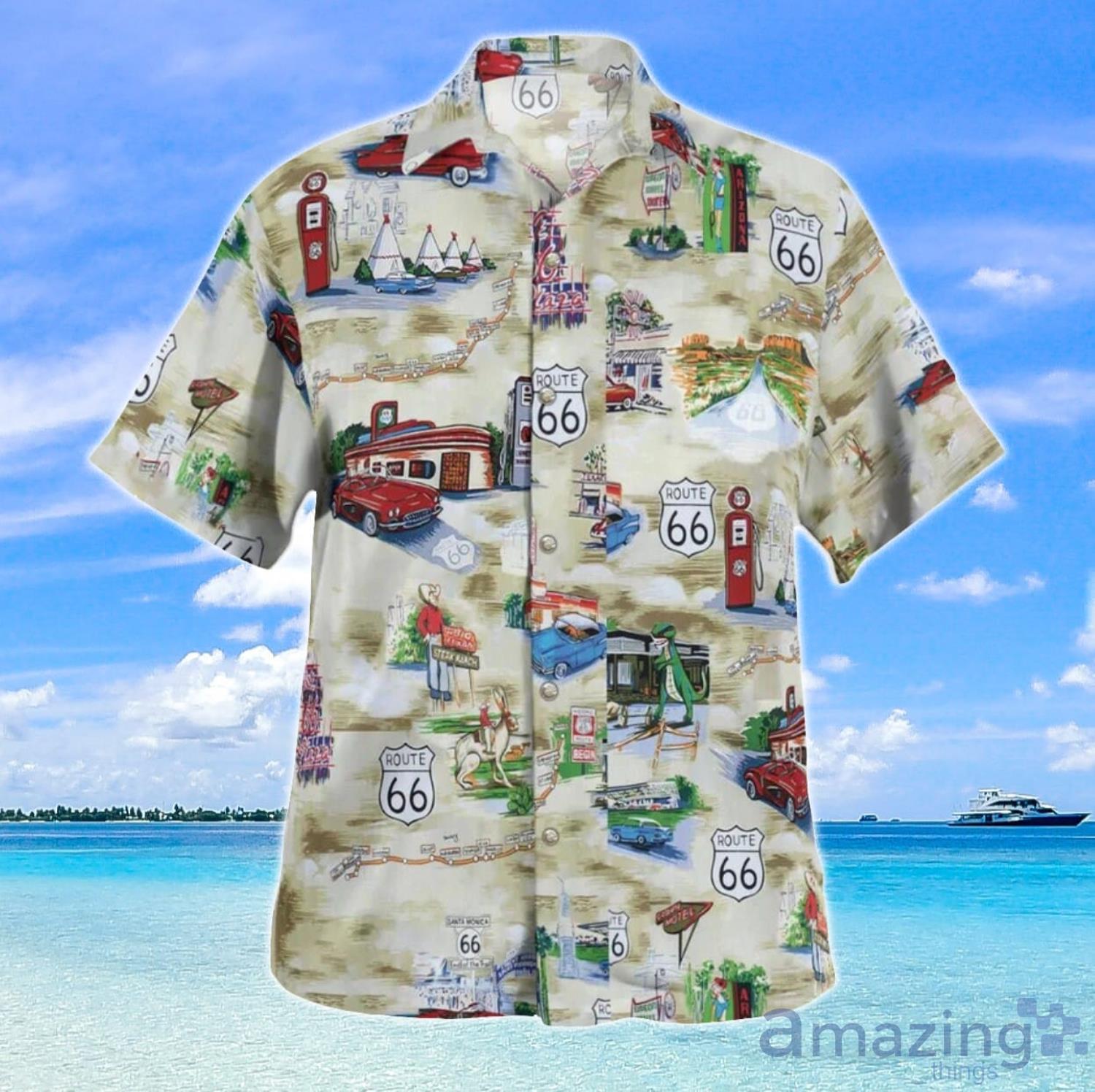 Route 66 Americana Aloha Happy Summer Hawaiian Shirt For Men And Women image Route 66 Americana Aloha Happy Summer Hawaiian Shirt For Men And Women Product Photo 4