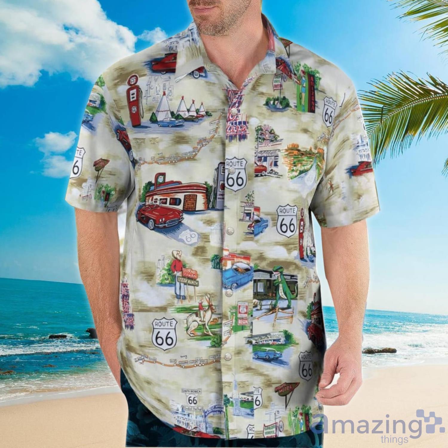Route 66 Americana Aloha Happy Summer Hawaiian Shirt For Men And Women Product Photo 1