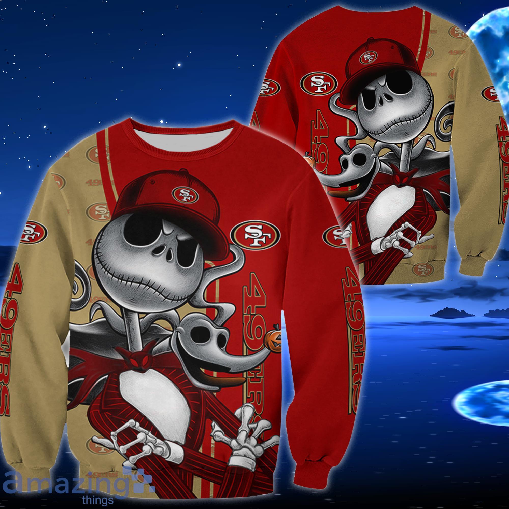 San Francisco 49ers Jack Skellington All Over Printed 3D Shirt Halloween Gift For Fans