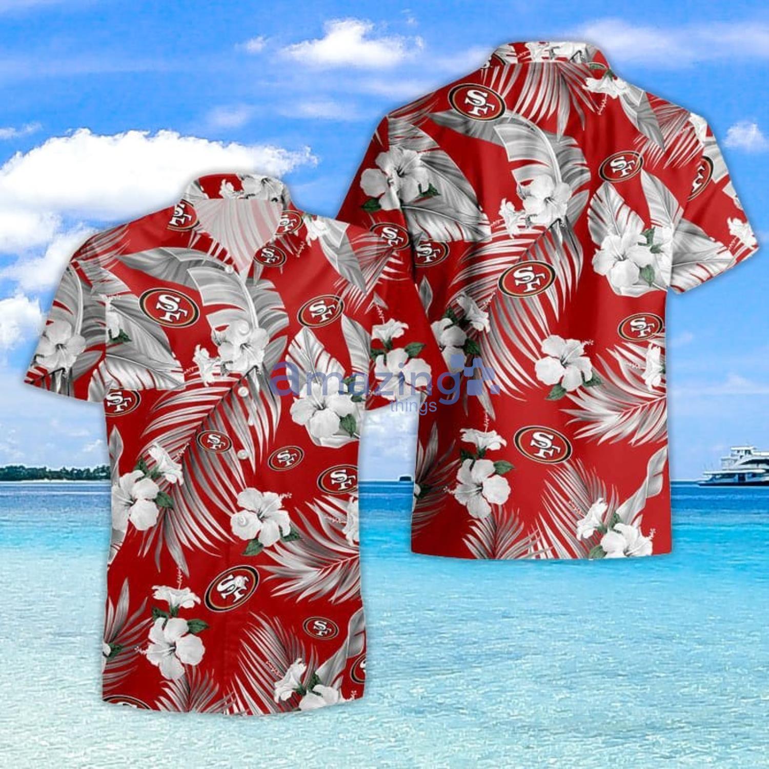 San Francisco 49ers Logo Flowers Hawaii Shirt Summer Button Up