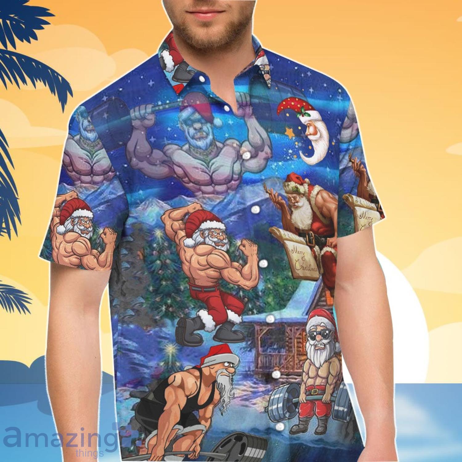 Santa Claus Hawaiian Shirt And Short Gift For Summer image Santa Claus Hawaiian Shirt And Short Gift For Summer Product Photo 2