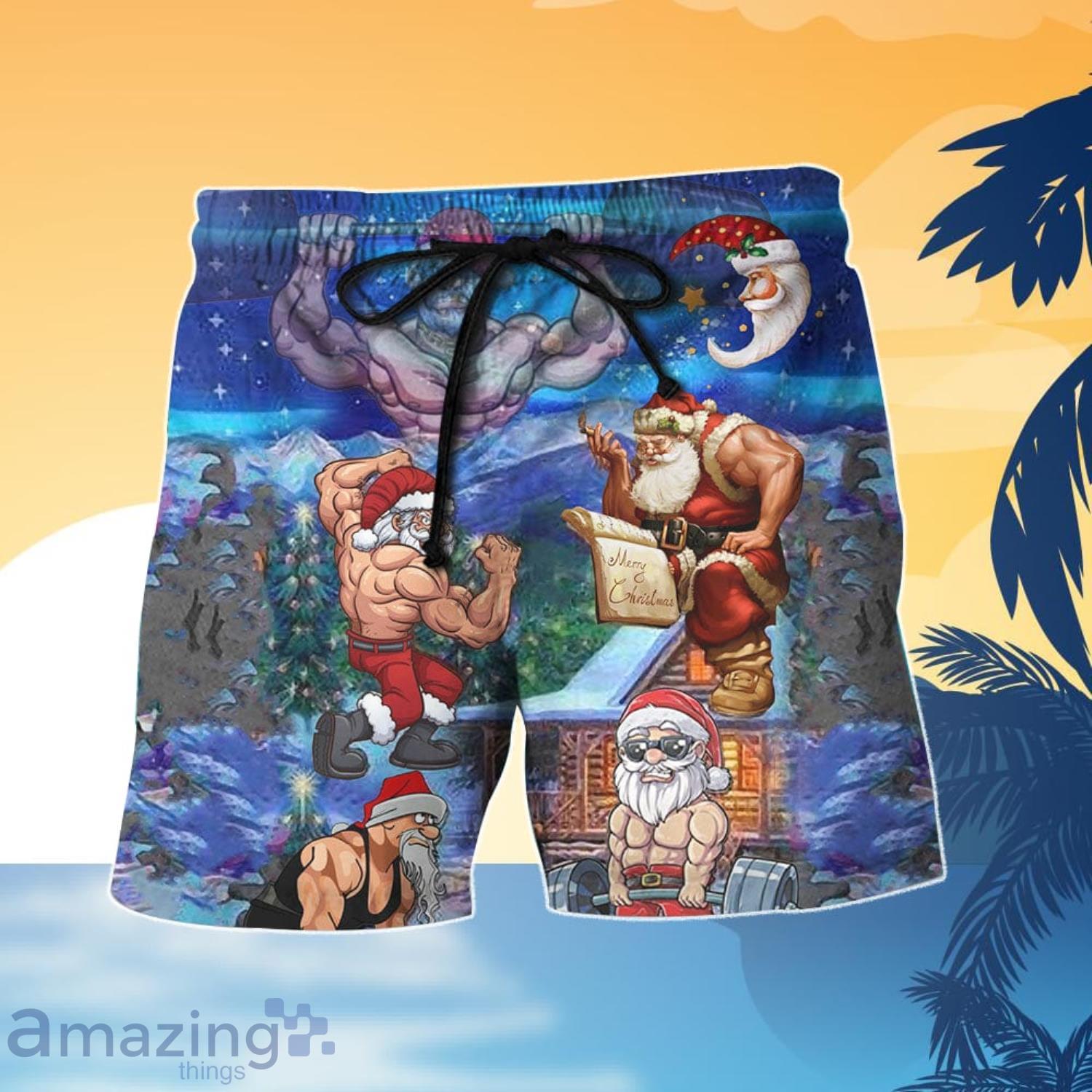 Santa Claus Hawaiian Shirt And Short Gift For Summer image Santa Claus Hawaiian Shirt And Short Gift For Summer Product Photo 3