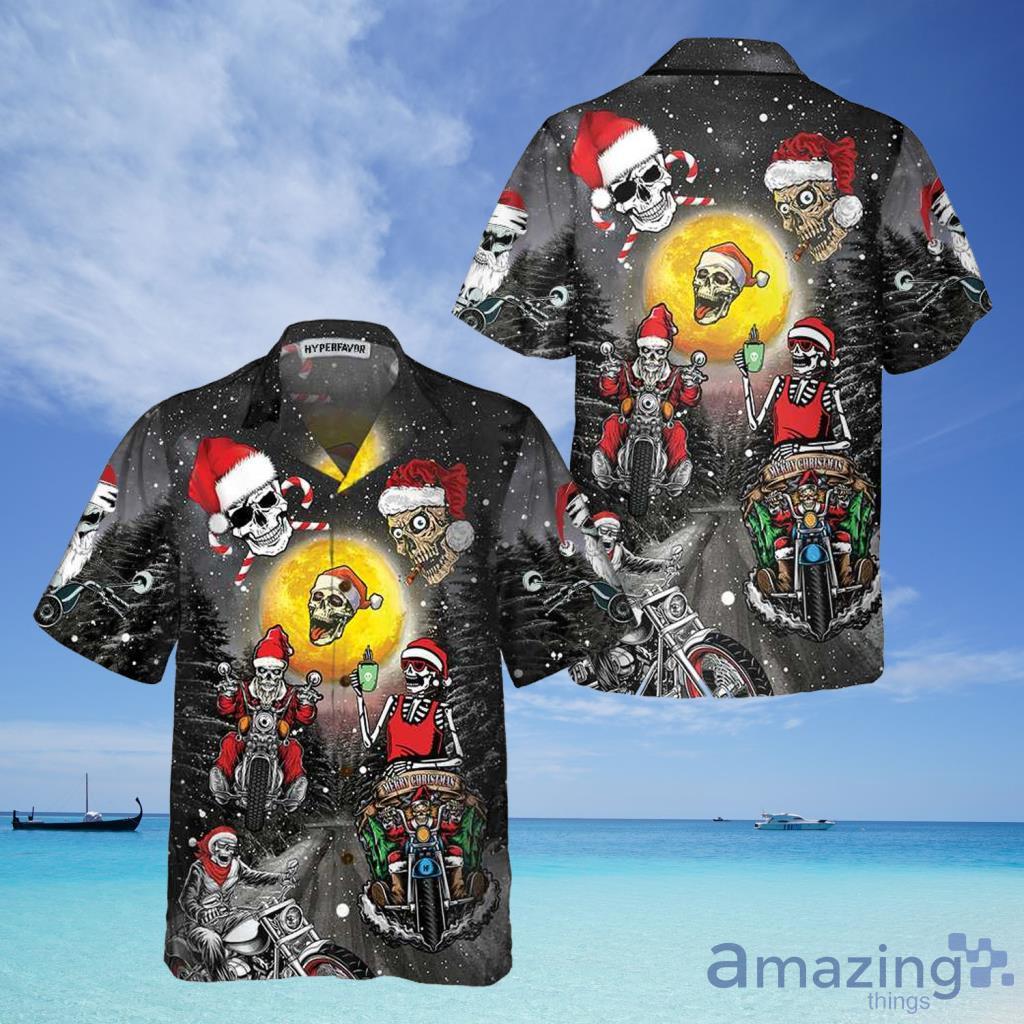 Santa Skeleton Merry Christmas  Hawaiian Shirt For Men And Women - Santa Skeleton Merry Christmas  Hawaiian Shirt For Men And Women