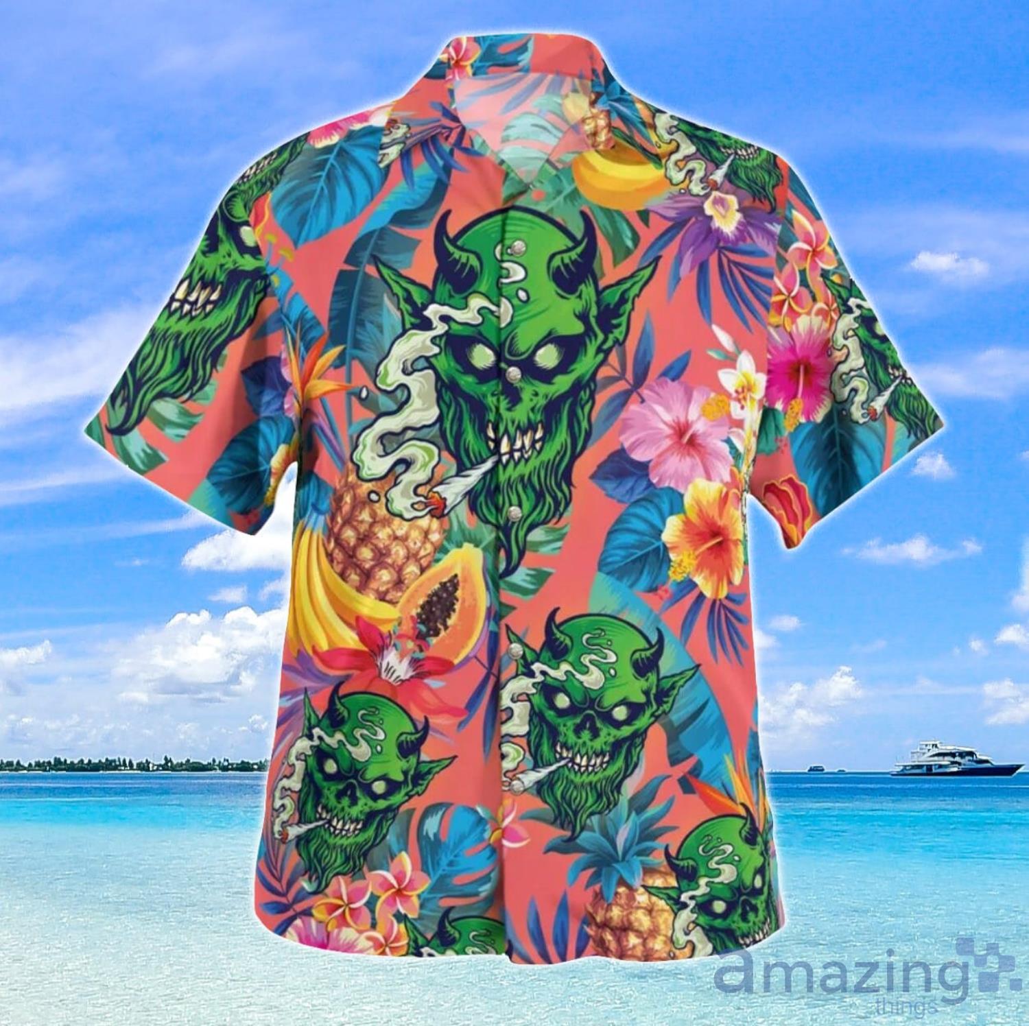 Satan Smokes Green Thing Aloha Happy Summer Hawaiian Shirt For Men And Women image Satan Smokes Green Thing Aloha Happy Summer Hawaiian Shirt For Men And Women Product Photo 4