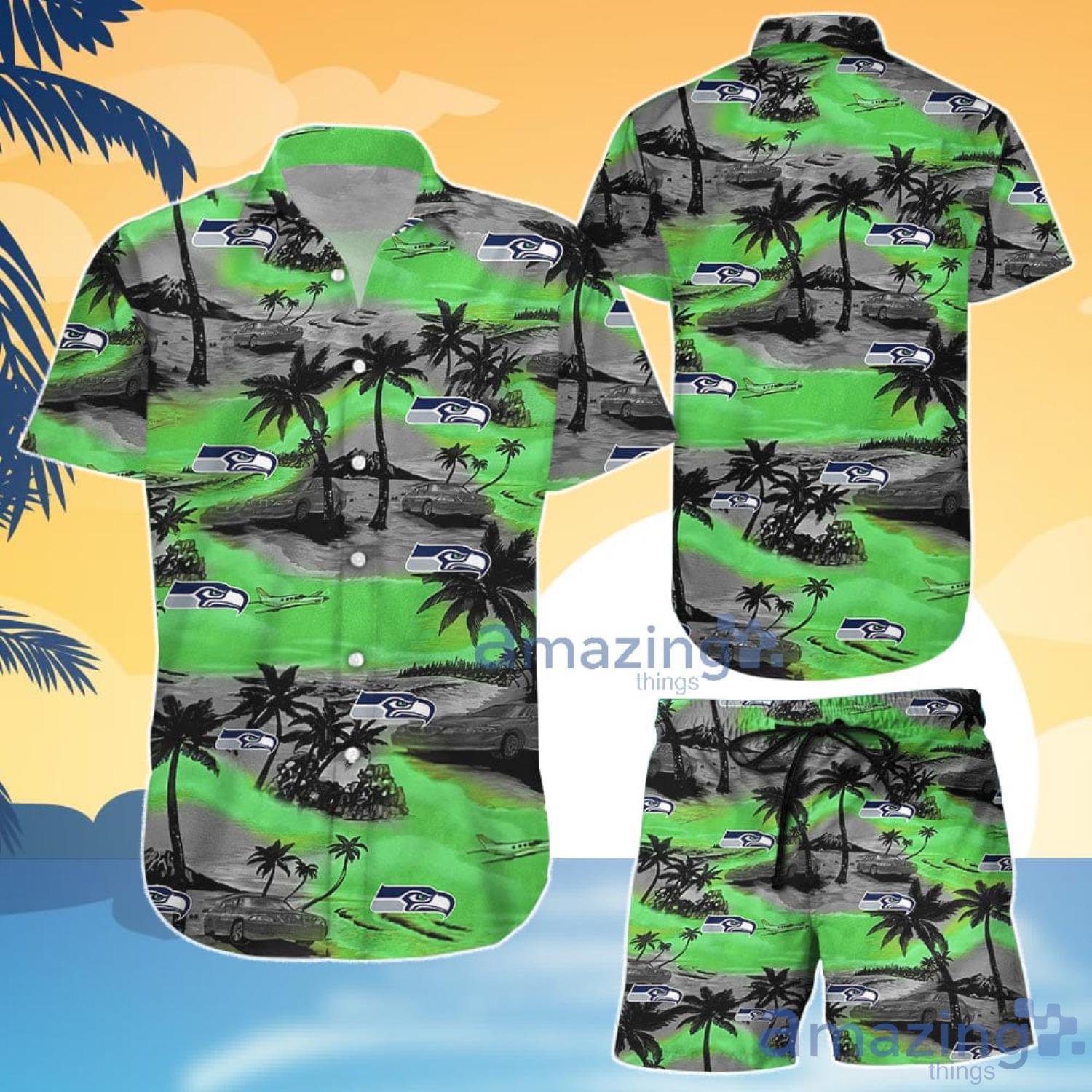 Seahawks Button Up Shirt Nfl Hawaiian Shirt And Shorts Gift For Summer